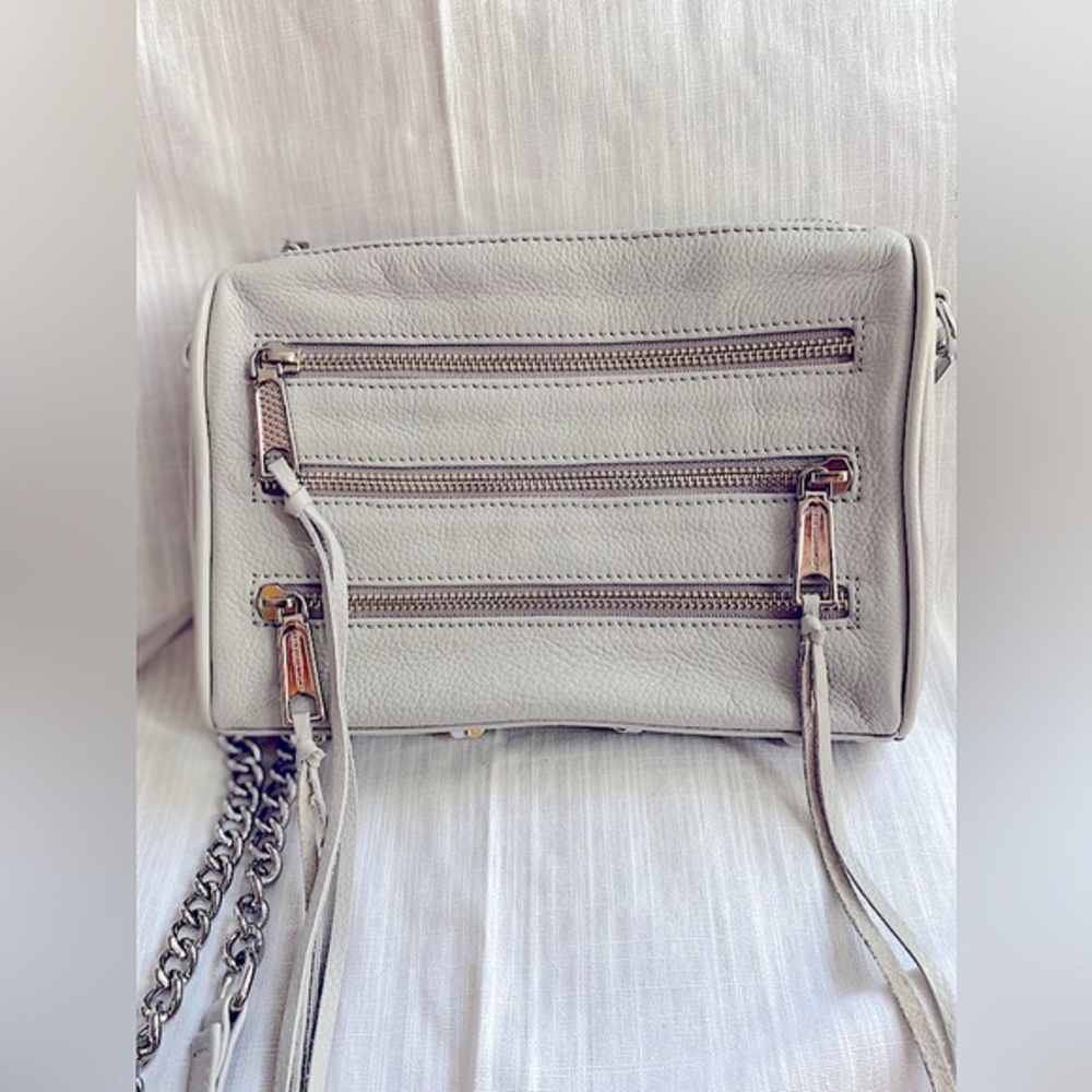 REBECCA MINKOFF Grey‎ Leather Crossbody Purse